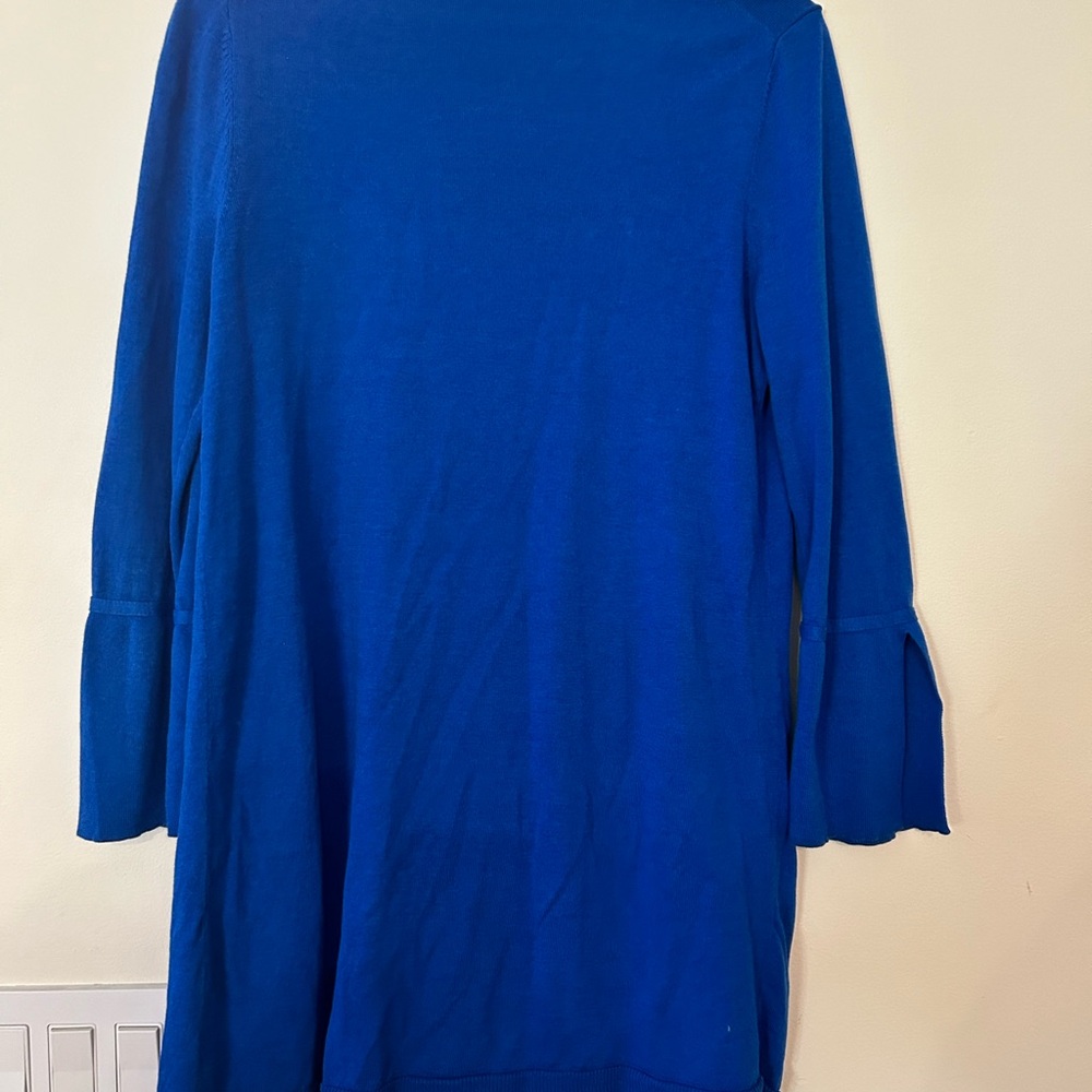 NWOT Talbots Women’s Blue Long Bell Sleeve Cardigan. Size Small. - Picture 3 of 4